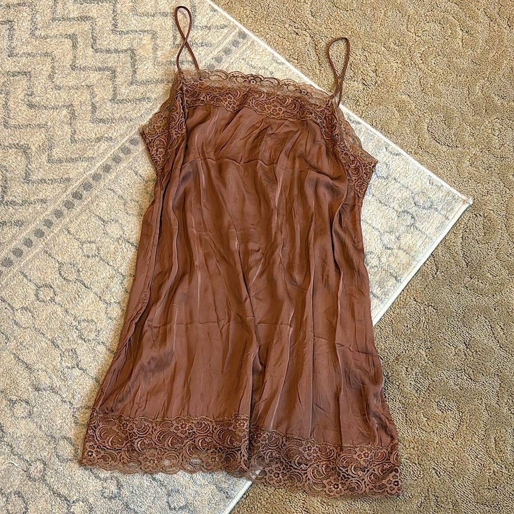 NWT AERIE silk w/lace dress size XL